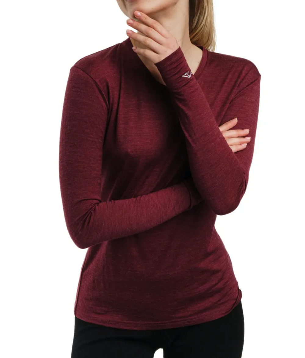Merino Tech Womens Long Sleeve top 100% Superfine Merino Wool XS A010258